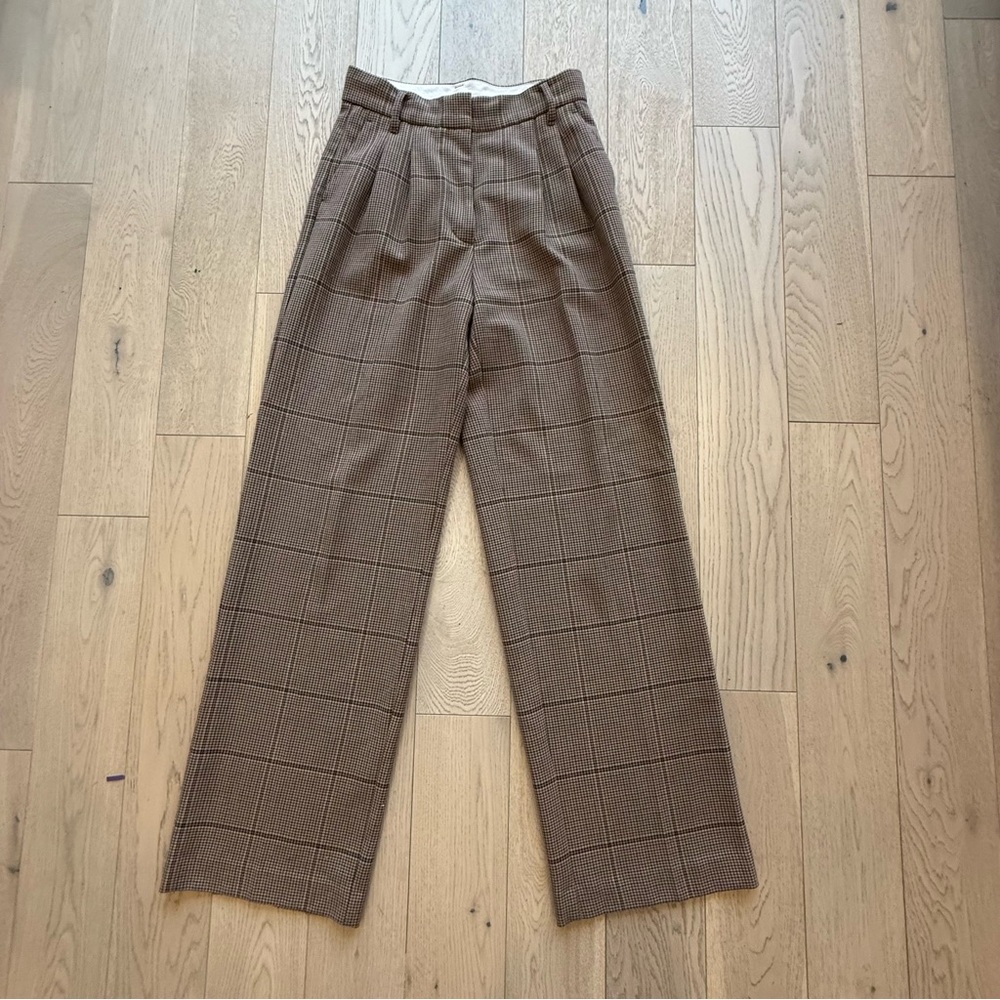Aritzia Wilfred Women’s Plaid Dress Pants in Brown Size 4